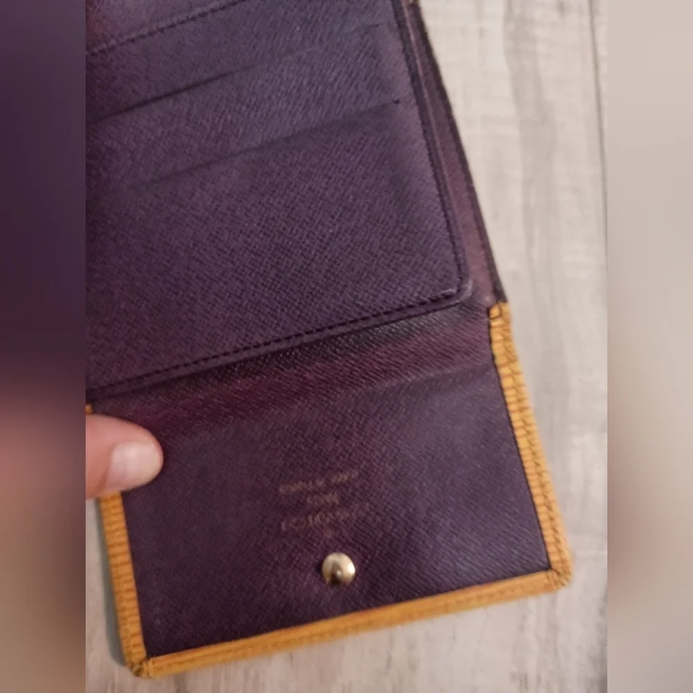 Louis Vuitton Authentic Bill Fold Wallet Yellow Epi Coin Pocket - Picture 7 of 12